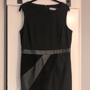 Black and Leather Calvin Klein Dress